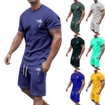 Men’s Short-Sleeve Sports & Leisure Set – Lightweight Summer T-Shirt and Shorts | Comfortable Casual Outfit