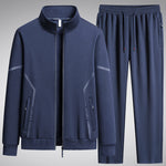 Men’s Fleece-Lined Two-Piece Sports Set – Thick Stand Collar Tracksuit for Autumn & Winter | Warm Cotton Leisure Outfit