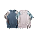 Men's Patchwork Contrast Color Sports T-shirt | Loose Fit Cotton Blend Summer Top