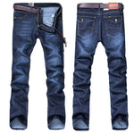 Men’s Straight Slim Jeans – Fall Winter Fashion, Stackable Straight Leg Denim Trousers