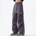 Couple American Retro High Street Pleated Straight Cargo Pants – Trendy Teen Fashion Trousers