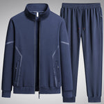 Men’s Fleece-Lined Two-Piece Sports Set – Thick Stand Collar Tracksuit for Autumn & Winter | Warm Cotton Leisure Outfit