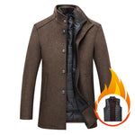 Solid Color Casual Men's Woolen Coat | Classic Youth Overcoat | Timeless Navy, Gray, & Camel Style for Leisure