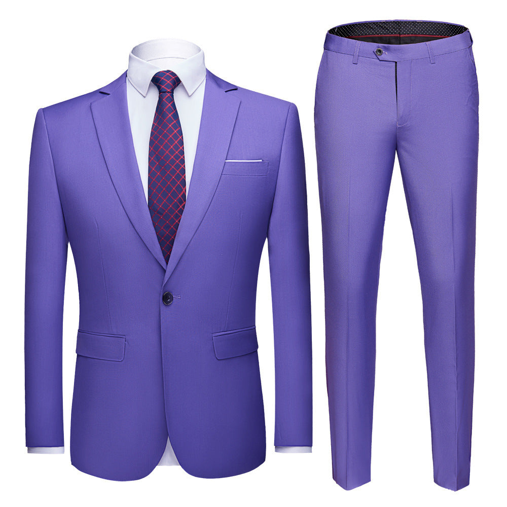 Men’s Business Suit Set – Classic One-Button Wedding Dress Suit for Formal Events & Office Wear