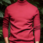 Men’s Solid Color Soft Viscose Turtleneck Sweater – Comfortable and Stylish Winter Knitwear