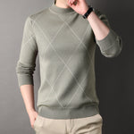 Trendy Rhombus Knitted Sweater – Large Size Pullover for Adults, Casual Long Sleeve Chenille Style