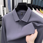Mercerized Cotton Long-Sleeved Polo Shirt for Men – Breathable Casual Dad Style Top for Spring & Autumn