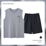 Men’s Cotton Sleeveless Pajamas – Sweat-Absorbent, Breathable Pullover | Casual Summer Homewear