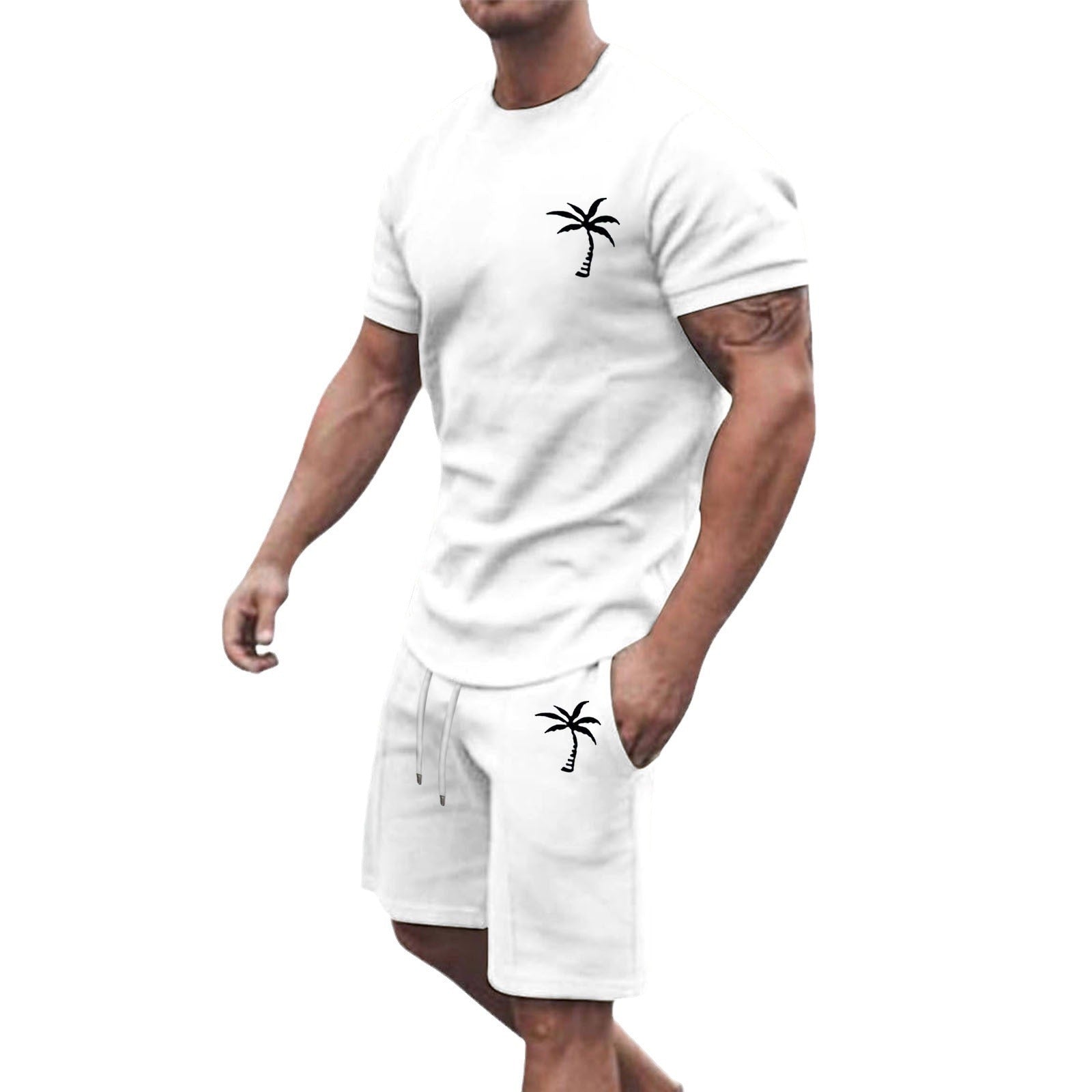 Men’s Short-Sleeve Sports & Leisure Set – Lightweight Summer T-Shirt and Shorts | Comfortable Casual Outfit
