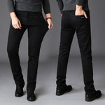 New Men's Jeans Slim Straight Denim Pants – Mid Waist Cotton Trousers for Casual Everyday Style