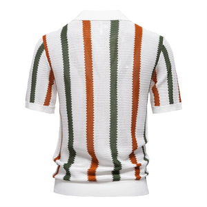 Summer Breathable Hollow Knit Polo Shirt for Men – Lightweight Short Sleeve Casual Top