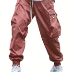 Men’s Multi-Pocket Cargo Pants – Casual Hip-Hop Drawstring Trousers for Outdoor, Streetwear, and Sports