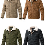 Men’s Suede Zipper Jacket – Casual Korean Style Berber Fleece Coat
