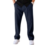 Men’s Sports Casual Trousers – Loose Straight Pants with Drawstring, Comfortable Waffle Fabric for Everyday Wear