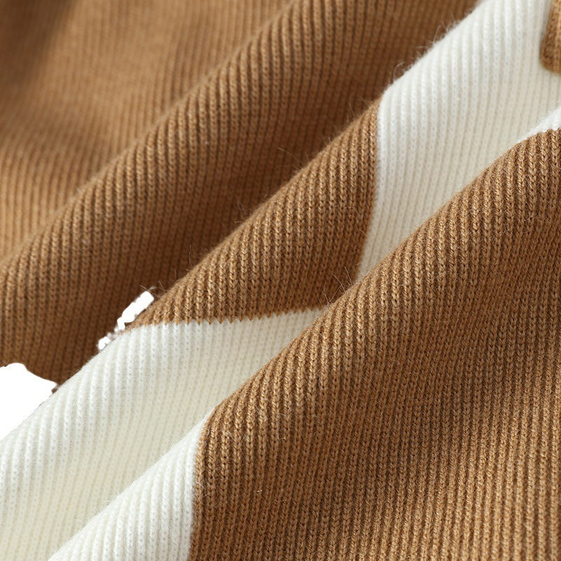 Trend Round Neck Multicolor Sweater for Men – Loose Fit Pullover Long Sleeve Casual Winter Top