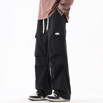 Couple American Retro High Street Pleated Straight Cargo Pants – Trendy Teen Fashion Trousers