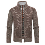 Fashion Men's Zipper Cardigan Sweater – Stand Collar Cotton Blend Thick Outerwear for Men