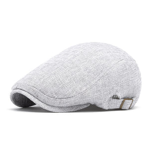Men’s Retro Peaked Beret – Breathable Cotton & Linen Cap | Adjustable, Sunshade, Summer Sun Protection