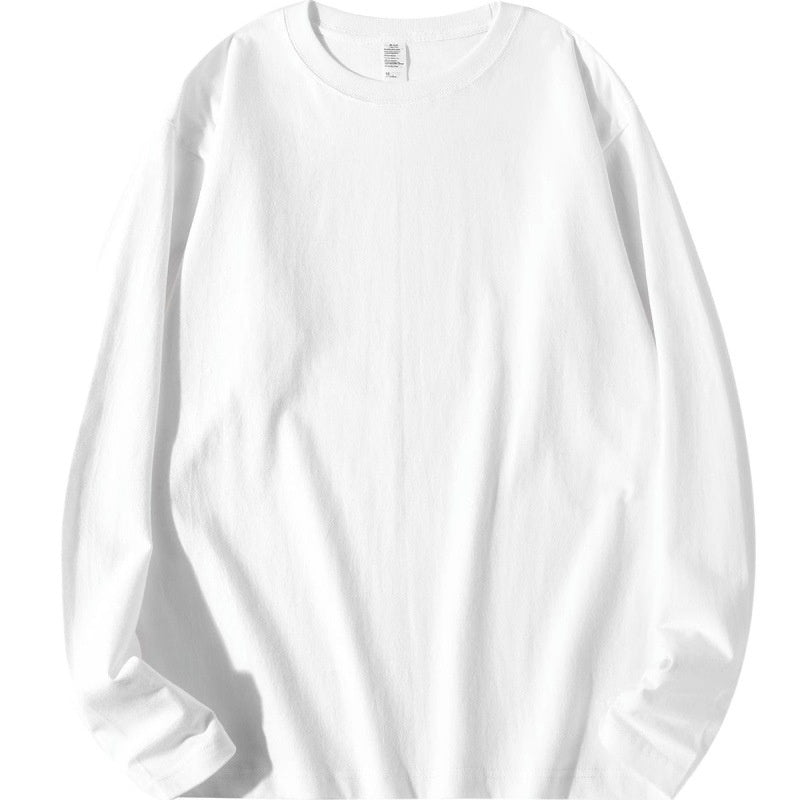 Men’s Early Autumn Western Style Base Shirt – Solid Color Cotton Long Sleeve Casual Top
