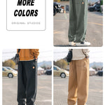 Men's Loose Cargo Pants Straight Casual Trousers
