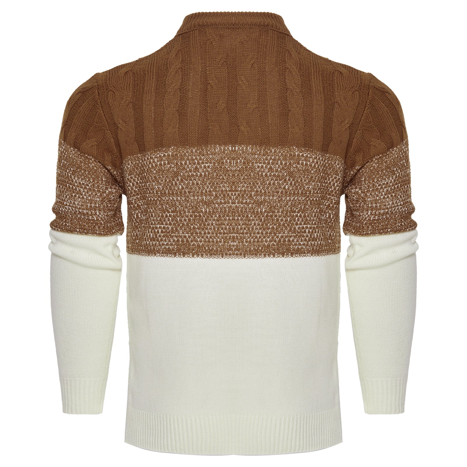 Men's Color Block Cable Knit Sweater – Long Sleeve Pullover for Casual, Outdoor, and Daily Wear