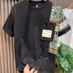 Men’s Summer Color Matching T-shirt | Slim Fit Camouflage Work Style Top