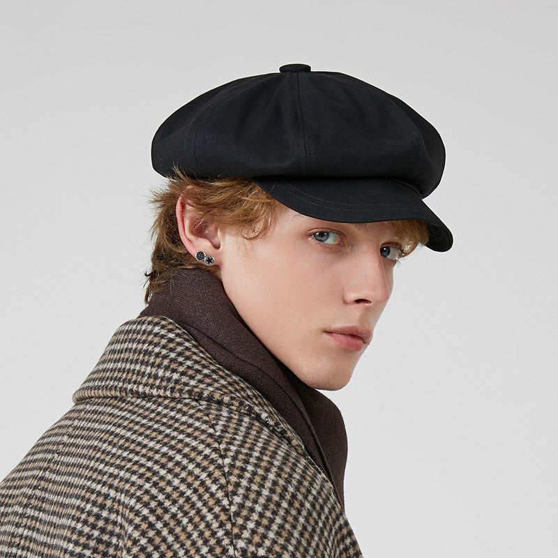 All-Matching Newsboy Painter Cap – British Retro Cotton Octagonal Hat for Men & Women | Warm, Windproof, Sun Protection