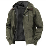 Fashomen Winter Hooded Coat for Men – Warm Fleece Zip-Up Jacket with Pockets