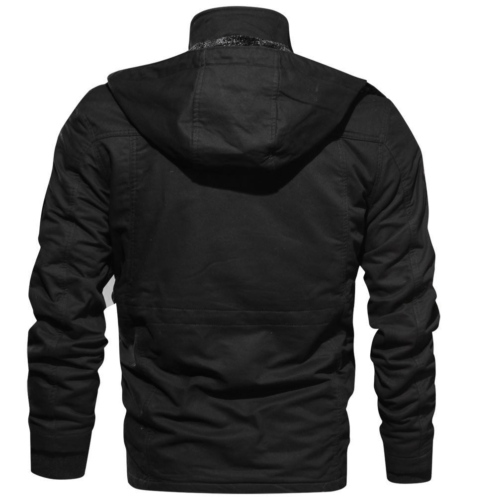 Mountainskin Men’s Winter Fleece Jacket – Warm Hooded Thermal Coat Military Style Thick Outerwear