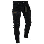 Men’s Pencil Jeans – Low Waist, High Elasticity Trousers with Distressed Look for Casual and Leisure Wear