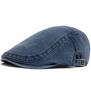 Retro Washed Denim Cowboy Beret – Fashion Casual Baseball Cap | Adjustable Cotton, Sun Protection, Summer Spring Autumn Hat