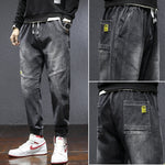 Stretch Jeans for Men – Elastic Waist Plus Size Harem Pants | Casual Denim Trousers