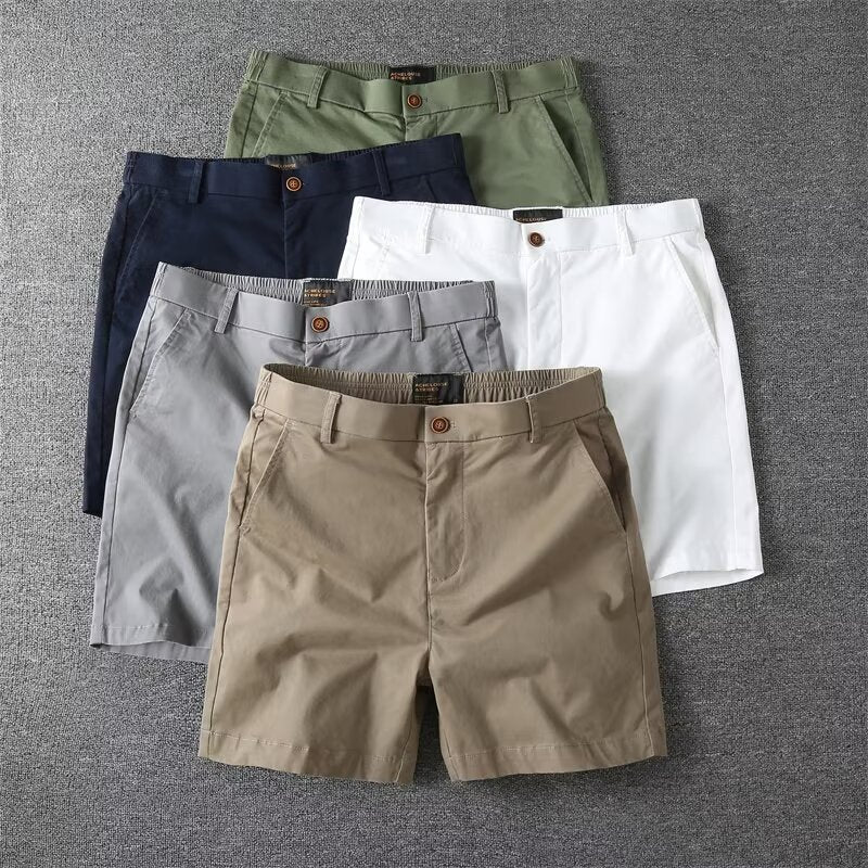 Men's Casual Slim Fit Straight Cargo Shorts – Cotton Lightweight Summer Pants with Pockets
