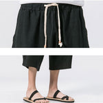 Men’s Chinese Style Cotton Harem Pants – Loose-Fit Casual Baggy Trousers, Drawstring Waist, Summer Streetwear, Sizes M-5XL