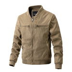 Men’s Suede Stand Collar Jacket – Casual Double Zipper Pocket Coat for Autumn & Daily Wear