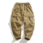 Men's Multi-pocket Stretch Washed Cargo Pants – Loose Fit Casual Ankle Trousers