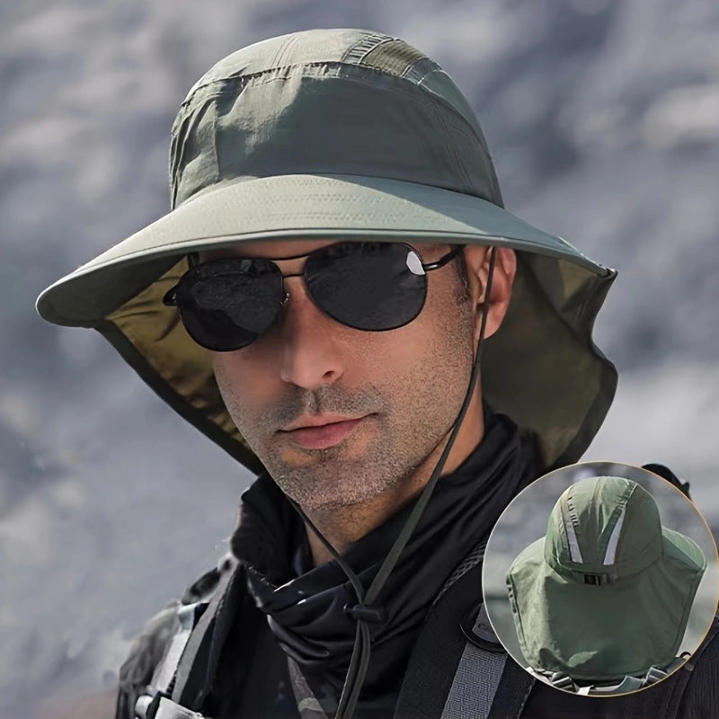 Men’s Summer Sun Protection Hat – Outdoor Polyester Dome Hat | Breathable, Lightweight, Free Size