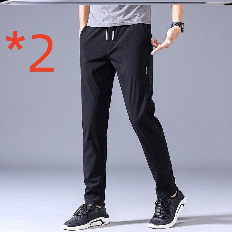 Men's Drawstring Trousers – Thin Casual Pants Korean Style Loose Straight Sweatpants for Summer
