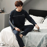 Men’s Cotton Long Sleeve Pajamas – Comfortable Pullover Homewear | Leisure, Sleep & Outdoor Wear