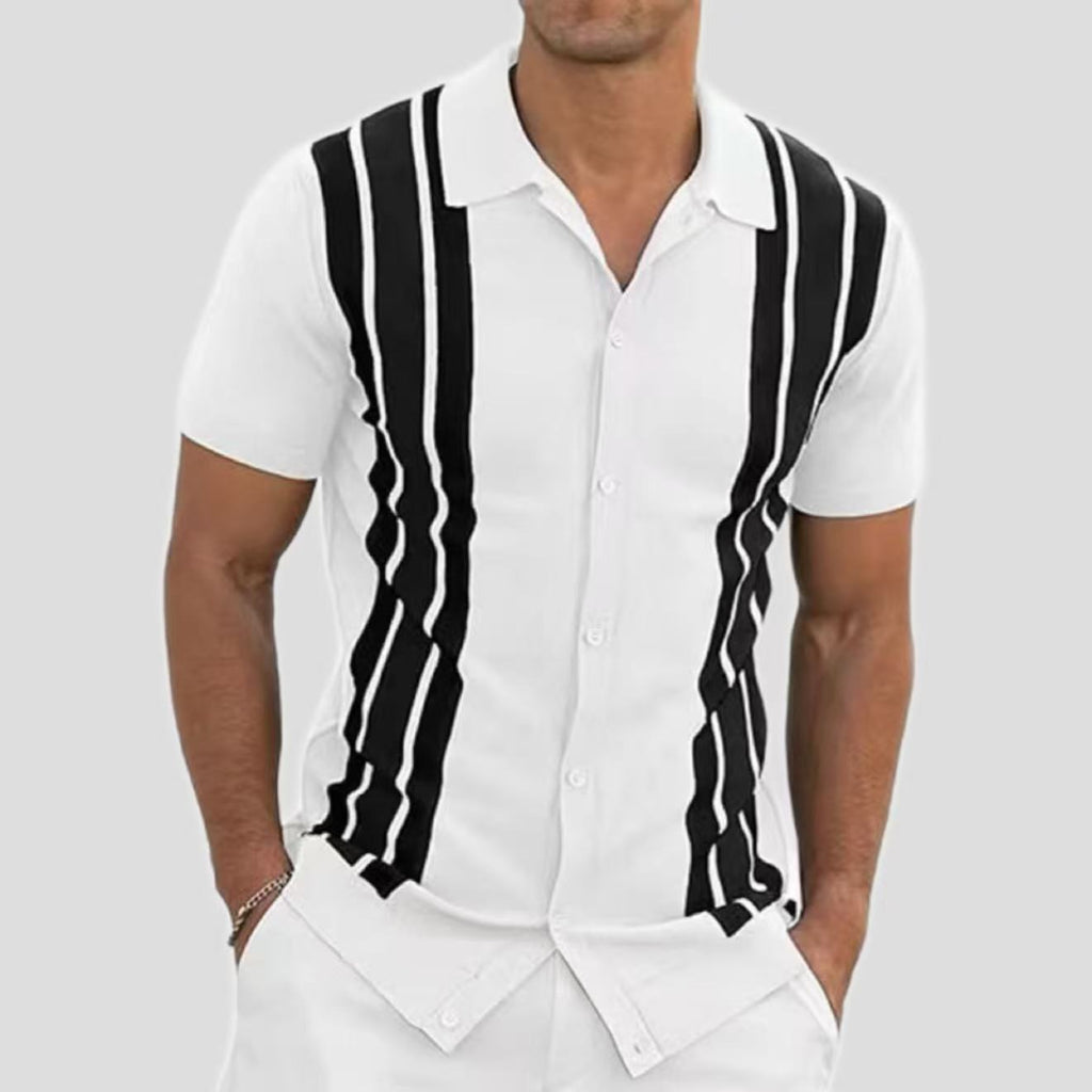 Men’s High-Grade Short-Sleeve Shirt – Summer Casual Cardigan Style Lightweight Top
