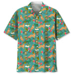 Trendy Cool Vintage Printed Shirt for Men – Slim Fit Short Sleeve Summer Fashion
