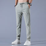 Men’s Summer Ice Silk Pants – Thin, Stretch, Breathable Straight-Leg Business Casual & Tracksuit Pants