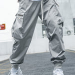 Men’s Multi-Pocket Cargo Pants – Casual Hip-Hop Drawstring Trousers for Outdoor, Streetwear, and Sports