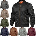 Men’s Baseball Jacket – Spring Autumn Pilot Coat with Zipper Outerwear