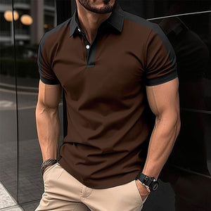 Men’s Short Sleeve Business Polo Shirt – Casual Cotton Blend Summer Top for Office & Daily Wear