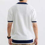 Men’s Ice Silk Polo Shirt | High-End Short Sleeve Striped T-shirt for Cool Summer Comfort
