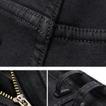 New Men's Jeans Slim Straight Denim Pants – Mid Waist Cotton Trousers for Casual Everyday Style