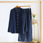 Men’s Cotton Gauze Pajamas Set – Lightweight Breathable Sleepwear for Spring and Autumn Comfort