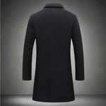 Men's Mid-Length Trench Coat | Slim Fit Fall Winter Business Casual Overcoat | Stylish Single-Breasted Jacket