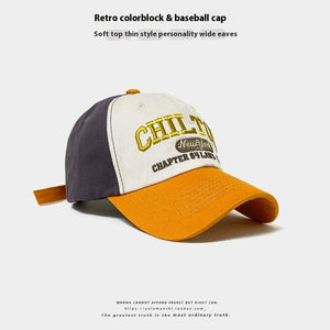 Retro Color Matching Baseball Cap – Adjustable Summer Sun Hat for Baby Boys & Girls | Breathable Dome Hat